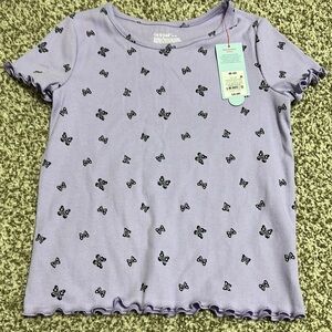 Cat & Jack Purple Butterfly Print Short Sleeve Tee
